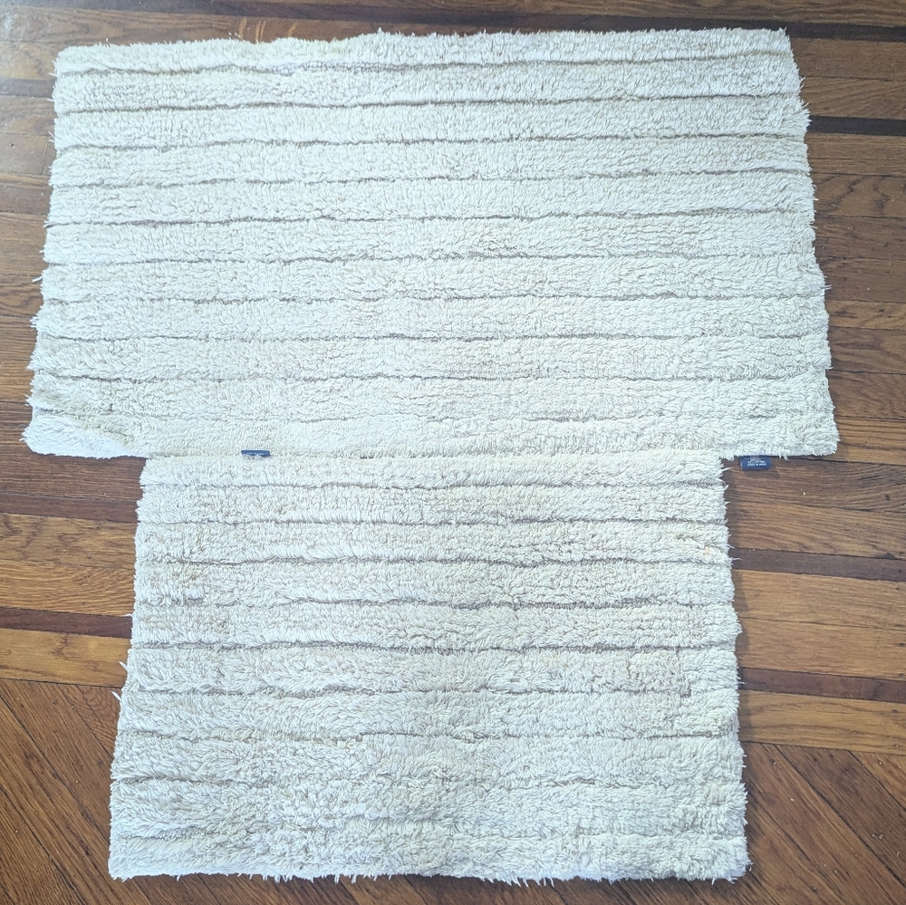 U.S. Polo Assn. Plush Cream Bath Mat Set -No Stains & Pet Free Home.